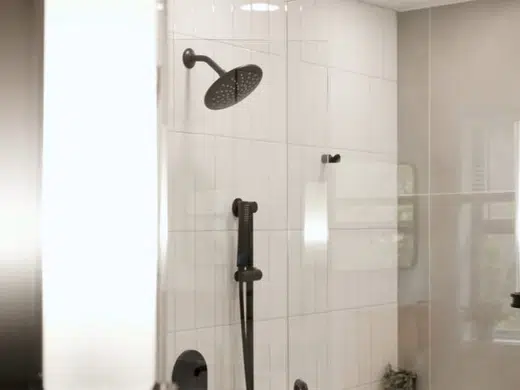 Finished shower and bathtub fixture area in a remodeled bathroom for Plumbing Services in Bellflower, CA