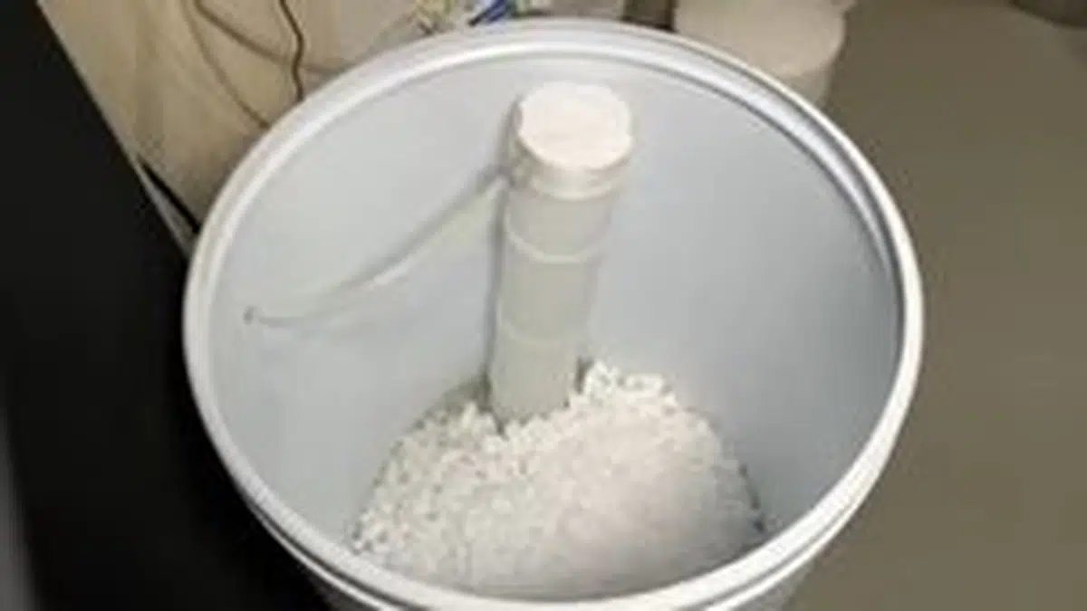 Water softener tank, controls, salt, or resin during service for Water Softener Installation & Repair in Bellflower, CA detail view